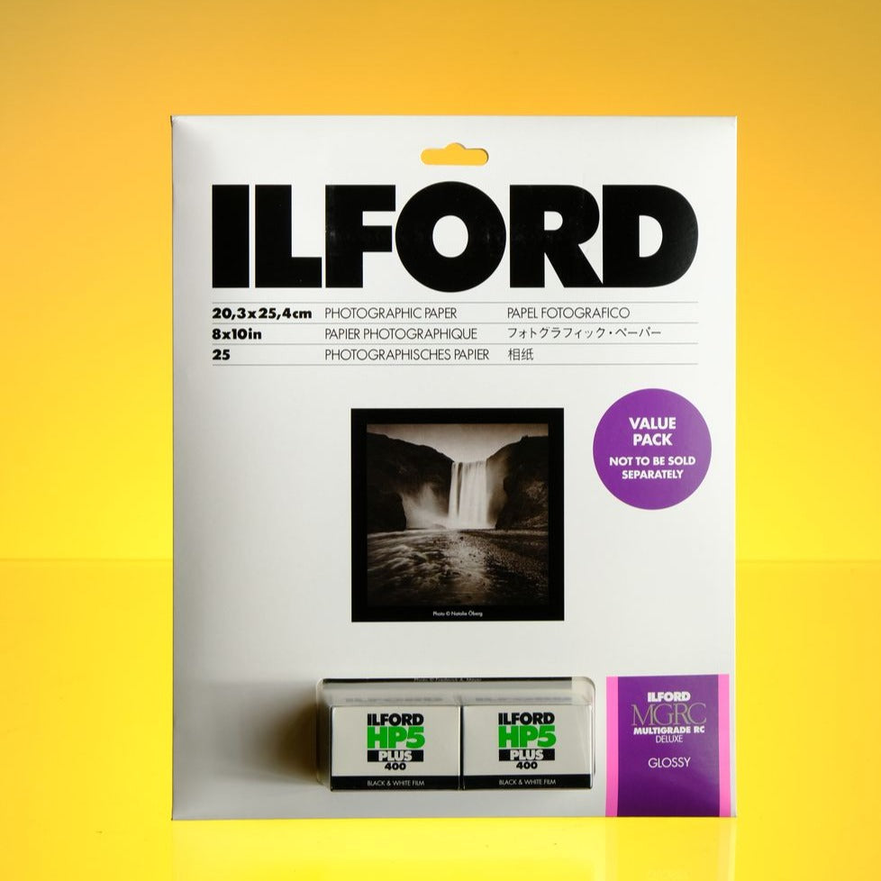 Ilford 8x10 Photo Paper 25ct + 2 Rolls of HP5